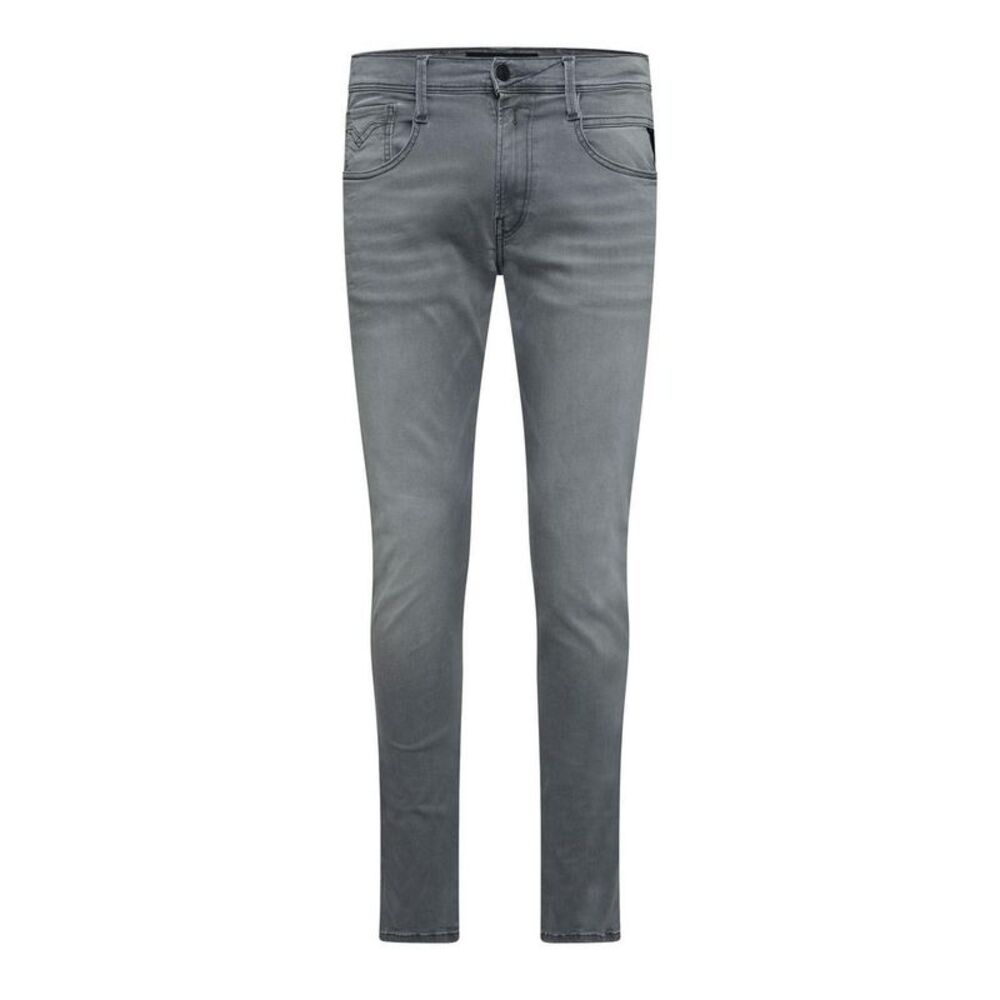 Replay Mens Anbass Cotton Blend Slim Jeans / Gray